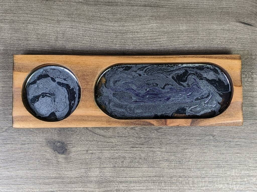 Wood and epoxy tray