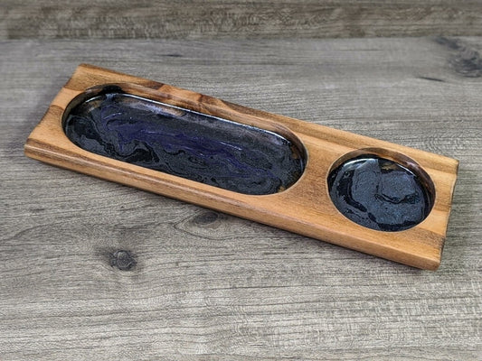Wood and epoxy tray