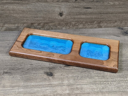 Walnut and epoxy tray