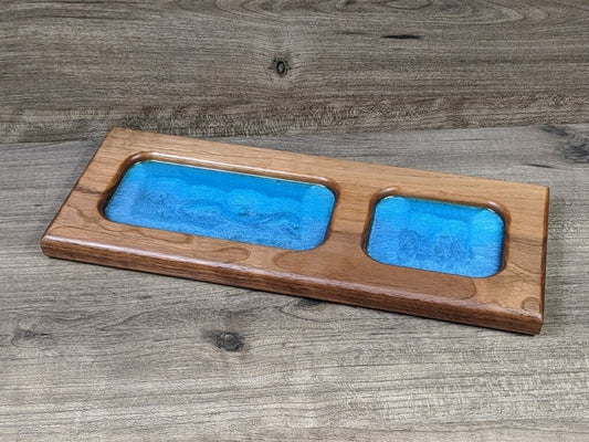 Walnut and epoxy tray