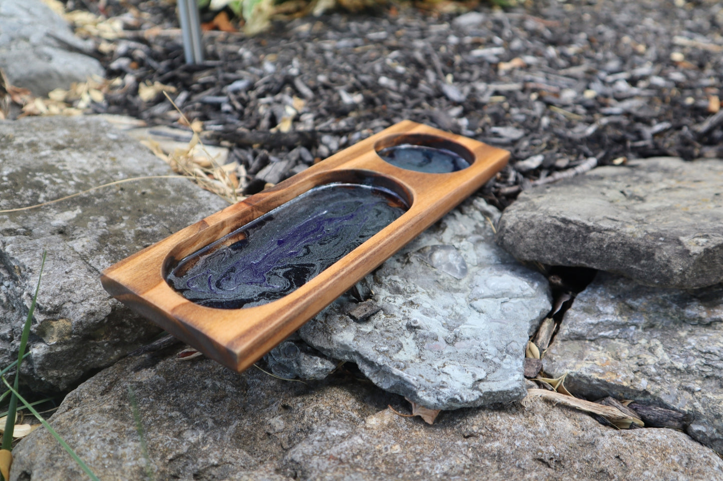 Wood and epoxy tray