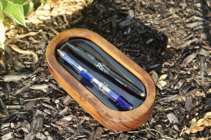 Round wood tray