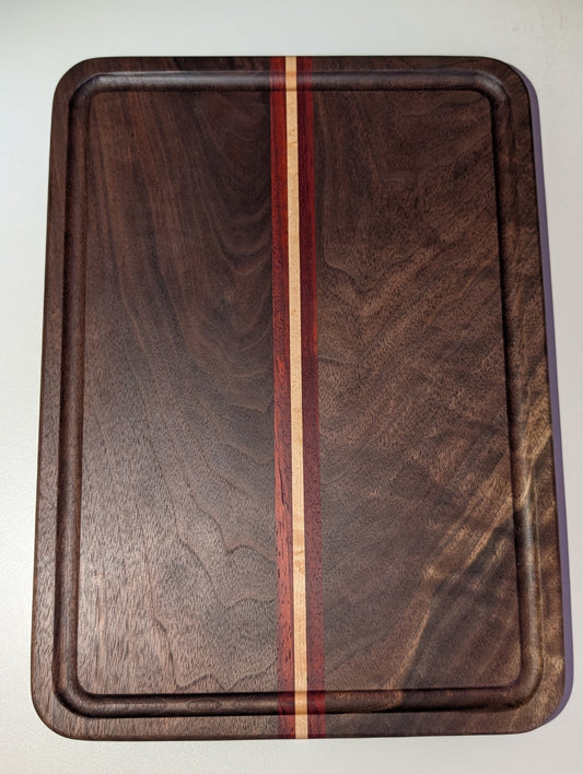 Walnut Paduak and Maple cutting board