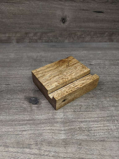 Reclaimed oak phone stand