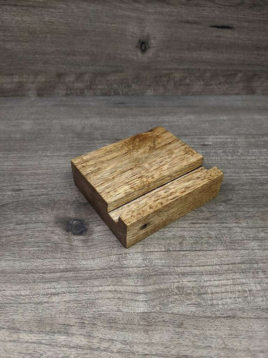Reclaimed oak phone stand