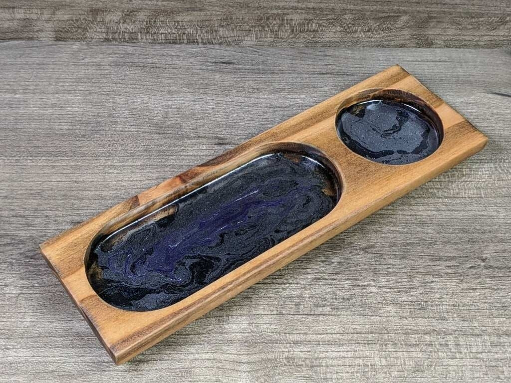 Wood and epoxy tray