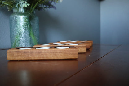 Walnut tealight holders